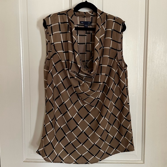 Gap - Patterned Cowl Neck Sleeveless Blouse - Picture 1 of 3